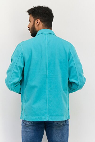 Lee Men Brand Logo Loco Jacket Shirt, Turquoise