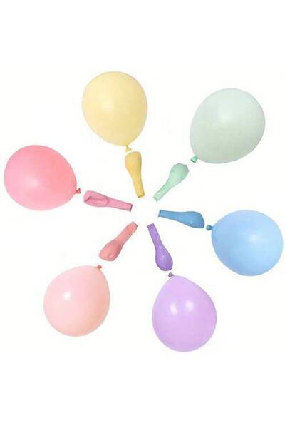 Parti Dükkanım 6 inç Makaron Balon Karışık 20 Adet