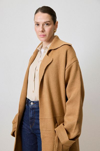 Touché Privé Long Knit Cardigan with Waist Belt