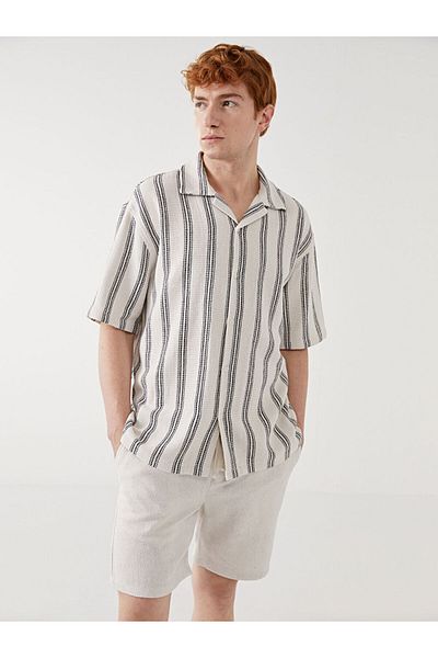 LC Waikiki Regular Fit Short Sleeve Striped Men's Shirt