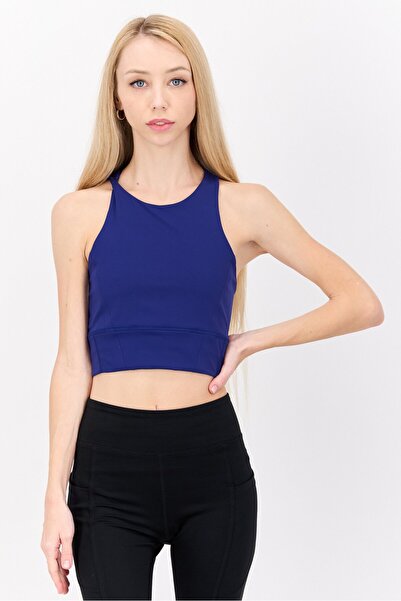 Champion قميص تدريبي قصير بدون أكمام مناسب للرياضة للنساء، أزرق