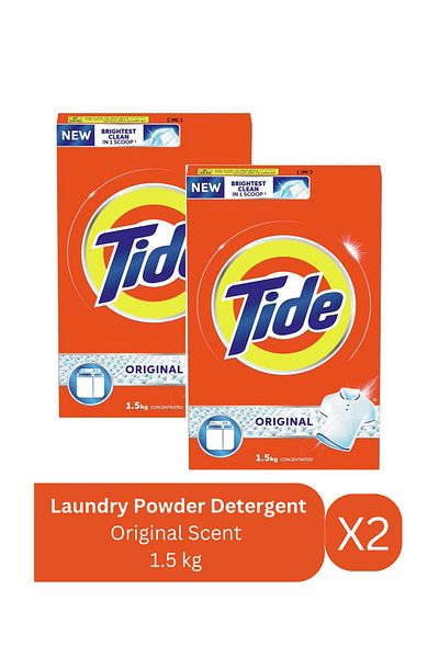Tide Laundry Powder Detergent Original Scent 1.5 kg X2