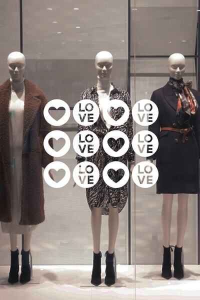 MIGNATIS 12 autocolante inimioare de 60 cm cu dragoste scrisa în interior pen...