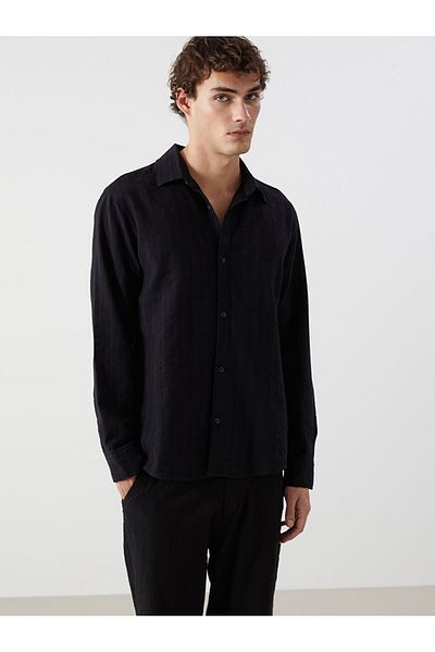 LC Waikiki Cămașă Dobby pentru bărbați cu mânecă lungă XSIDE Regular Fit