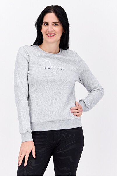 Puma بلوزة رياضية نسائية بأكمام طويلة، رمادية اللون