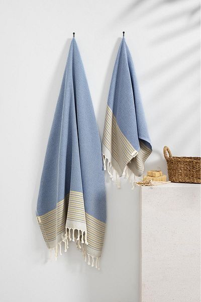 Denizli Concept Blue Agora Set Peskir & Peshtamal - 100% βαμβάκι - Πετσέτα μπάνιου & παραλίας