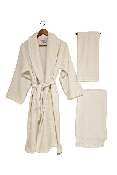 Minteks Romantic Memories - Γυναικείο σετ πετσετών μπάνιου και μπουρνούζι 3 τεμαχίων (Σειρά Vintage)