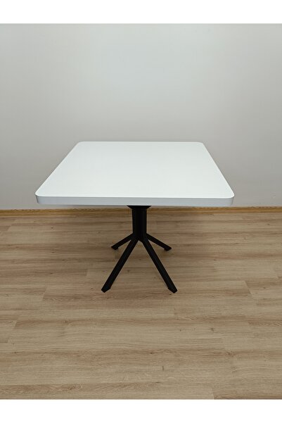 EVKO MOBİLYA Masa, Kare Masa, Ahşap Masa, Mutfak Yemek Masası, Balkon Masası, Metal Ayaklı Masa, 80 Cm