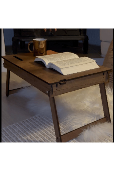 Vigo Wood Ρυθμιζόμενη βάση φορητού υπολογιστή με πτυσσόμενα πόδια Τραπέζι εργασίας υπολογιστή με θήκη τηλεφώνου