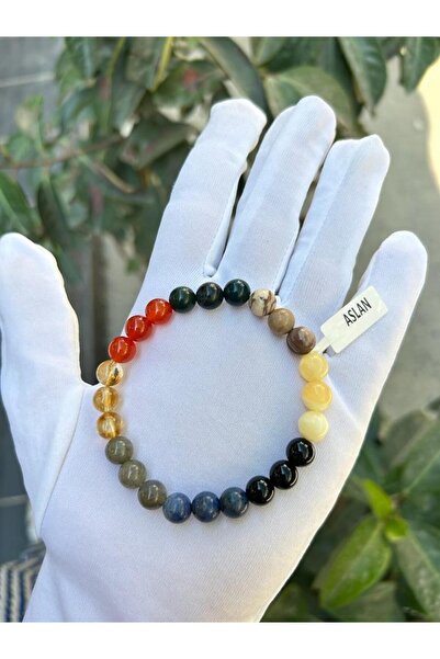 Asya Gems 8 mm Sphere Cut Leo Natural Stone Bracelet