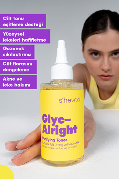 SHE VEC Gözenek Sıkılaştırıcı ve Leke Karşıtı Glikolik Asit 200 ml Vegan Tonik Glyc–Alright