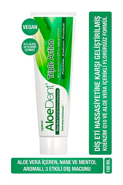 AloeDent Aloevera 3 Effect Toothpaste Fluoride and SLS Free 100ml Oral Care Water 250ml Aloe Dent