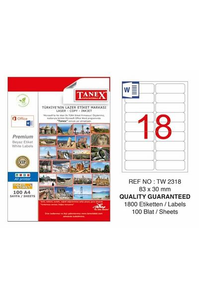Tanex Αυτοκόλλητο λέιζερ Tw-2318 83 X 30 mm