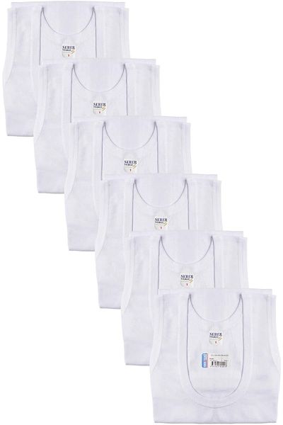 Beyaz Martı White Seagull Star Combed White Men's Undershirt 6 Pcs
