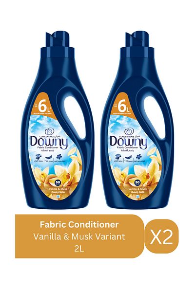 downy Fabric Conditioner, Concentrate, Vanilla & Musk Variant, Color Protection, More Softness 2L X2