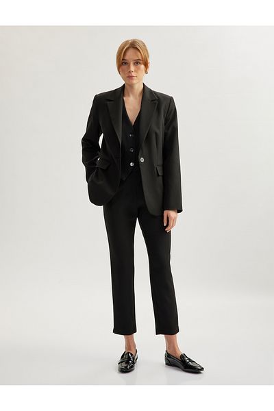 Koton High Waist Slim Cigarette Fabric Trousers