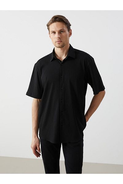 LC Waikiki Ανδρικό πουκάμισο με υφή με κοντό μανίκι New Season Regular Fit - S5BF43Z8