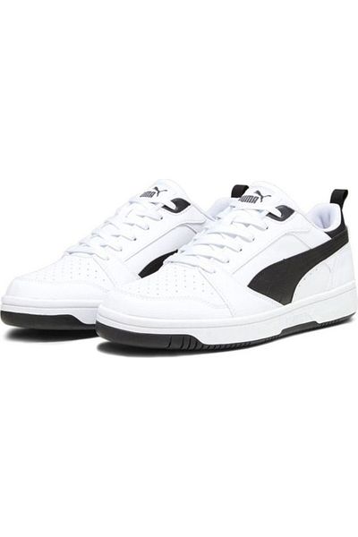 Puma Rebound V6 Low Unisex Sneaker - White Black 392328 -02