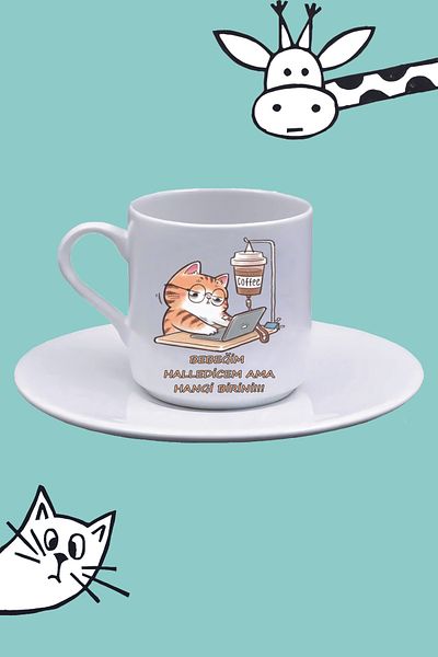 Olympus plus My Baby Halledic Who's and Who's and Who's Workweared Cat Printed Turkish Coffee Cup