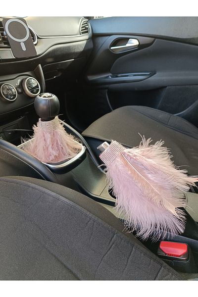 Oto Aksesuarcım Powder Pink Shift Handbrake - Ornamental Crystal Stone Model