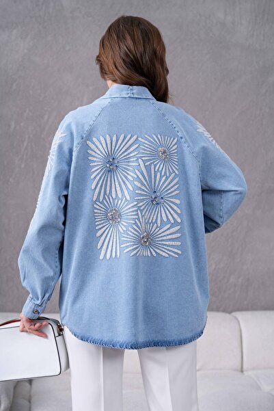 Miss Allos Жіночий піджак-кімоно з вишитим паєтками та каменями на спині та р...