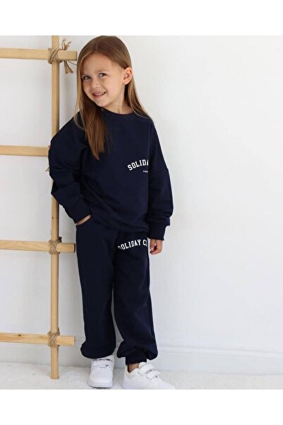 NoVibe Unisex Soliday Club στάμπα σετ παιδικής φόρμας - Σετ με 3 νήματα με ρα...