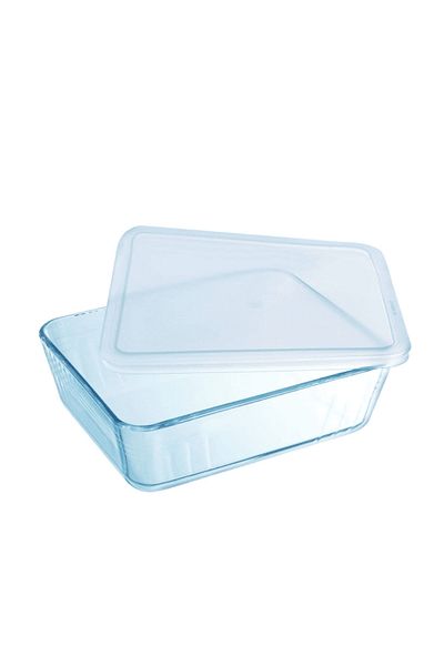 Pyrex طبق زجاجي مستطيل الشكل بسعة 0.8 لتر مع غطاء من Cook&Freeze - آمن للاستخدام في الفرن والميكروويف والفريزر وغسالة الأطباق