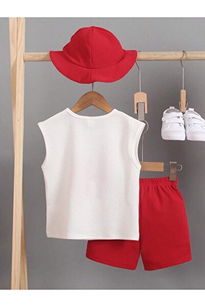 MANCY Children's Hi Printed Sleeveless T-Shirt and Shorts Bottom Top Set
