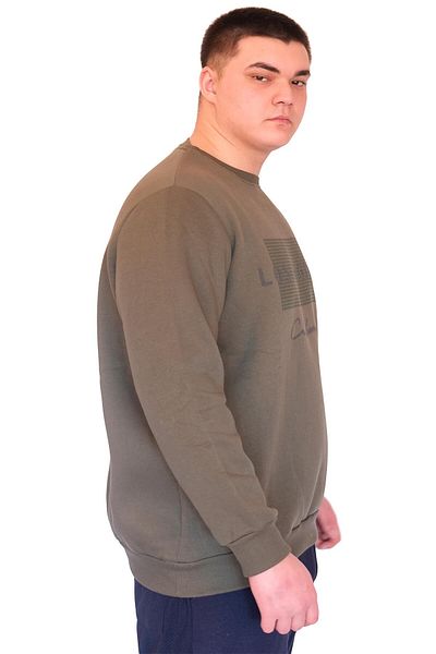 ModeXL Ανδρικό φούτερ - Mode XL, Crew Neck, LOS ANGELES U24561, Χακί, Μεγάλο Μέγεθος