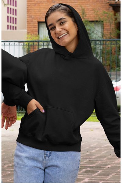 Fuddy Moda Unisex Sally Oversize Hooded Sweatshirt - Back Printed, Couple Themed Lover Hoodie