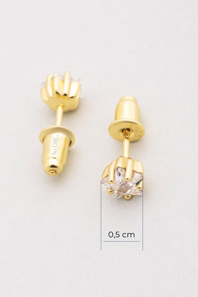 So CHIC... Yıldız Figürlü 18 Ayar Sarı Altın Kaplama Gümüş Küpe