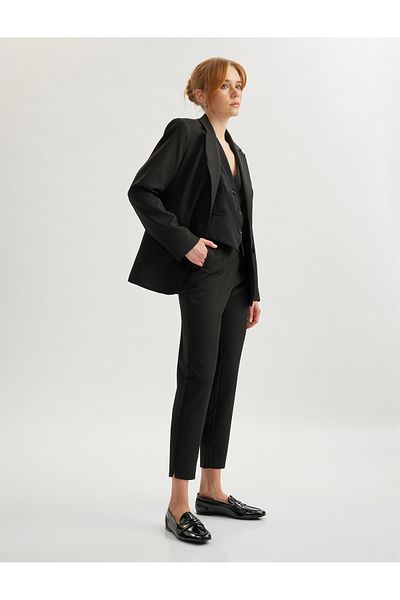 Koton High Waist Slim Cigarette Fabric Trousers
