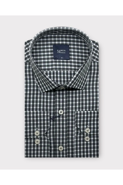 KAMER ERKEK REGULAR FIT EKOSE FÜME GÖMLEK 3760F