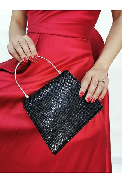 NAZART Γυναικεία Μαύρη Clutch Portfolio Βραδινή τσάντα αρραβώνων γάμου