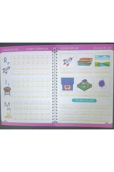 LRS STORE Alfabe Sihirli Yazı Seti Silinebilir Kelemli Kabartmalı Defter Yazma 1 Kitap 1 Kalem 5 Yedek Uç