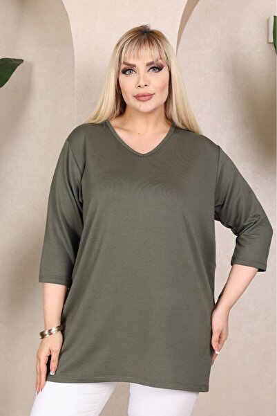 EMEZ Χακί μπλούζα με μανίκια τριών τετάρτων