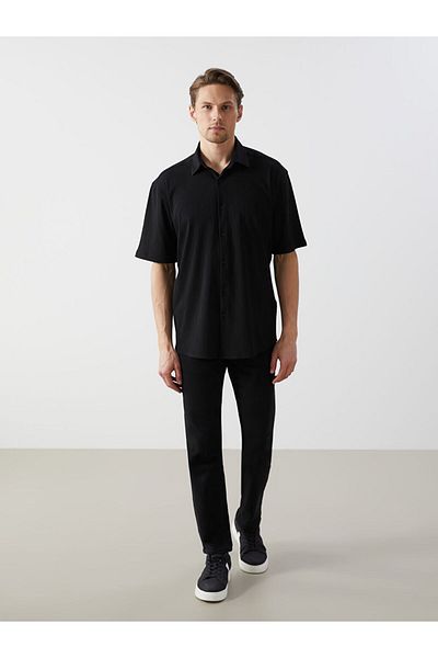 LC Waikiki Ανδρικό πουκάμισο με υφή με κοντό μανίκι New Season Regular Fit - S5BF43Z8