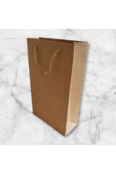 heppack Kraft Bag with Rope Handle (17X27X8 cm) 12 Pcs