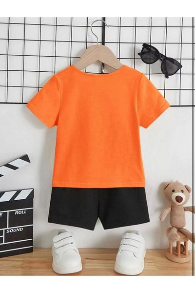 NoVibe Children's Smile Printed Top and Bottom Set Cotton Shorts T-Shirt Set