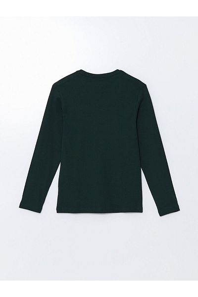 LC Waikiki Ανδρικό μπλουζάκι LCWAIKIKI Basic Crew λαιμόκοψη μακρυμάνικο βαμβακερό χτενισμένο