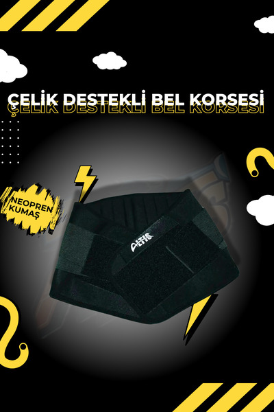 ALTIS 8 Parça Çelik Destekli Ayarlanabilir Cırtlı Neopren Bel Korsesi ( S-M )...
