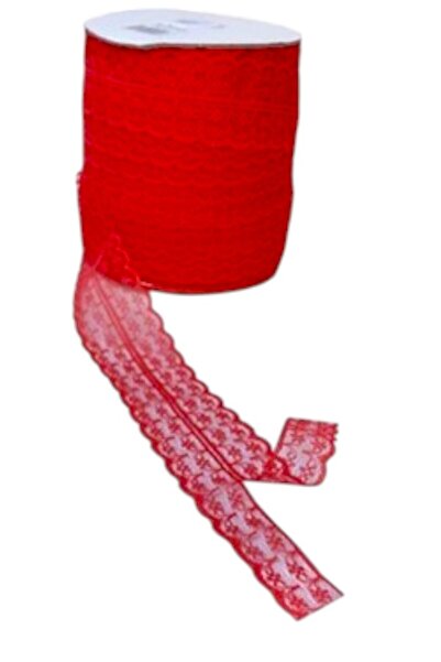 Armada Panglică din dantelă guipură cu două straturi de 20 de metri, roșu (lă...