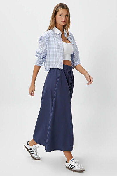 My Blog Sötétkék Lola cipzáras hosszú szoknya - 1206