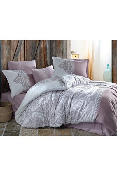 Hilalindükkanı طقم غطاء لحاف مزدوج من الساتان Nita V1 وردي