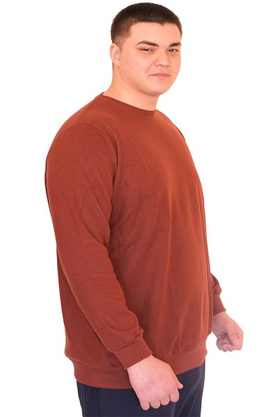 ModeXL Ανδρικό φούτερ με λαιμόκοψη - Mode XL, Plus Size, Χρώμα Τούβλου, Thessaloniki U24441