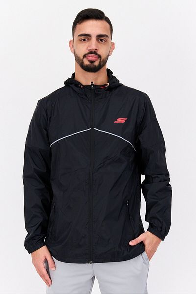 SKECHERS Men Sportswear Fit Hooded Training Jacket, Black
