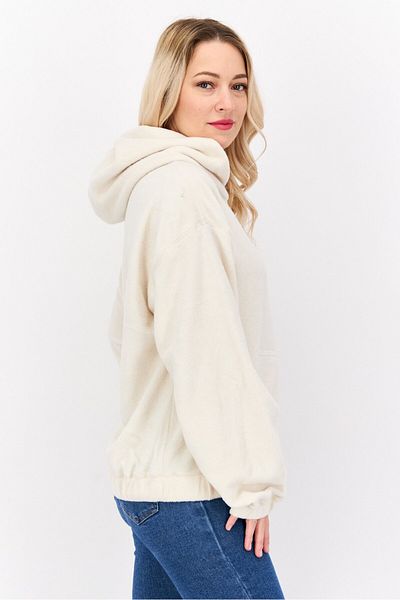 NIA Women Fleece Long Sleeve Hoodie, Ivory