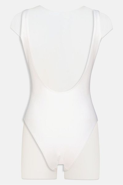 Brave Soul Women Plain One Piece Swimwear, White