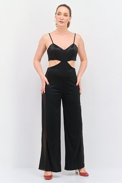 Rebellious Women Sleeveless Plain Jumpsuit, Back
