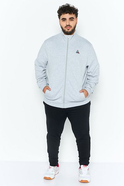 Le Coq Sportif Men Sportswear Fit Full Zip Training Sweatshirt, Light Grey